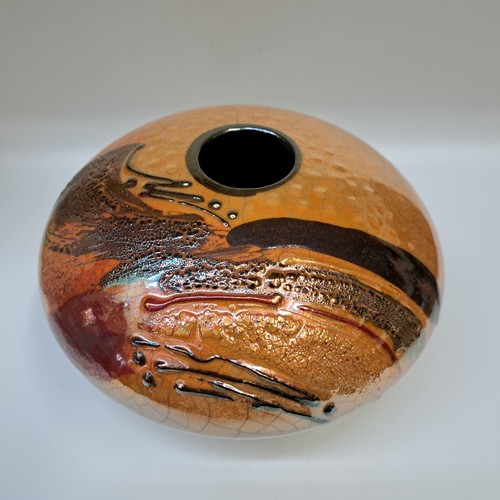 #251257 Vase Raku, Three-Times Fired $42 at Hunter Wolff Gallery
